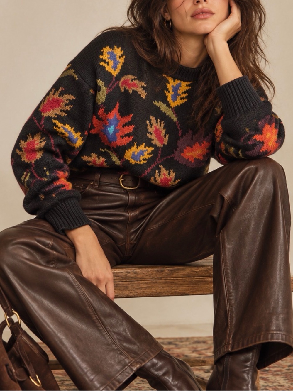 Handknit Crewneck Sweater